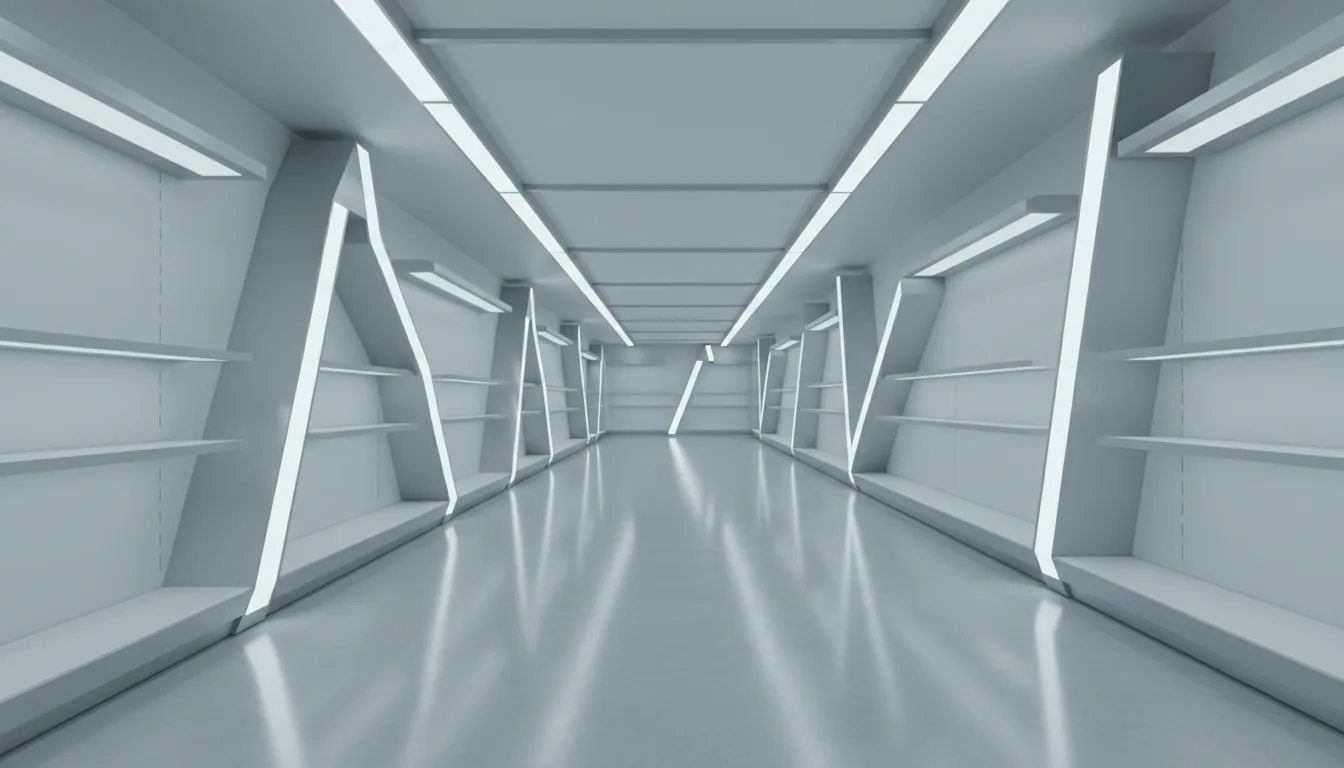 Elektronik mağaza koridorunda lineer trunking aydınlatma
