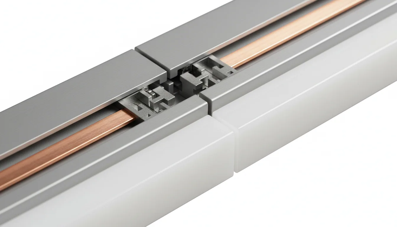 Trunking sistemi modüllerinin birbirine eklenme detayı