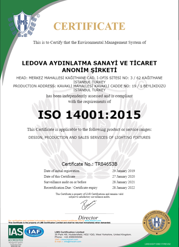 LEDOVA ISO 14001 2015 CYS ENG 2020